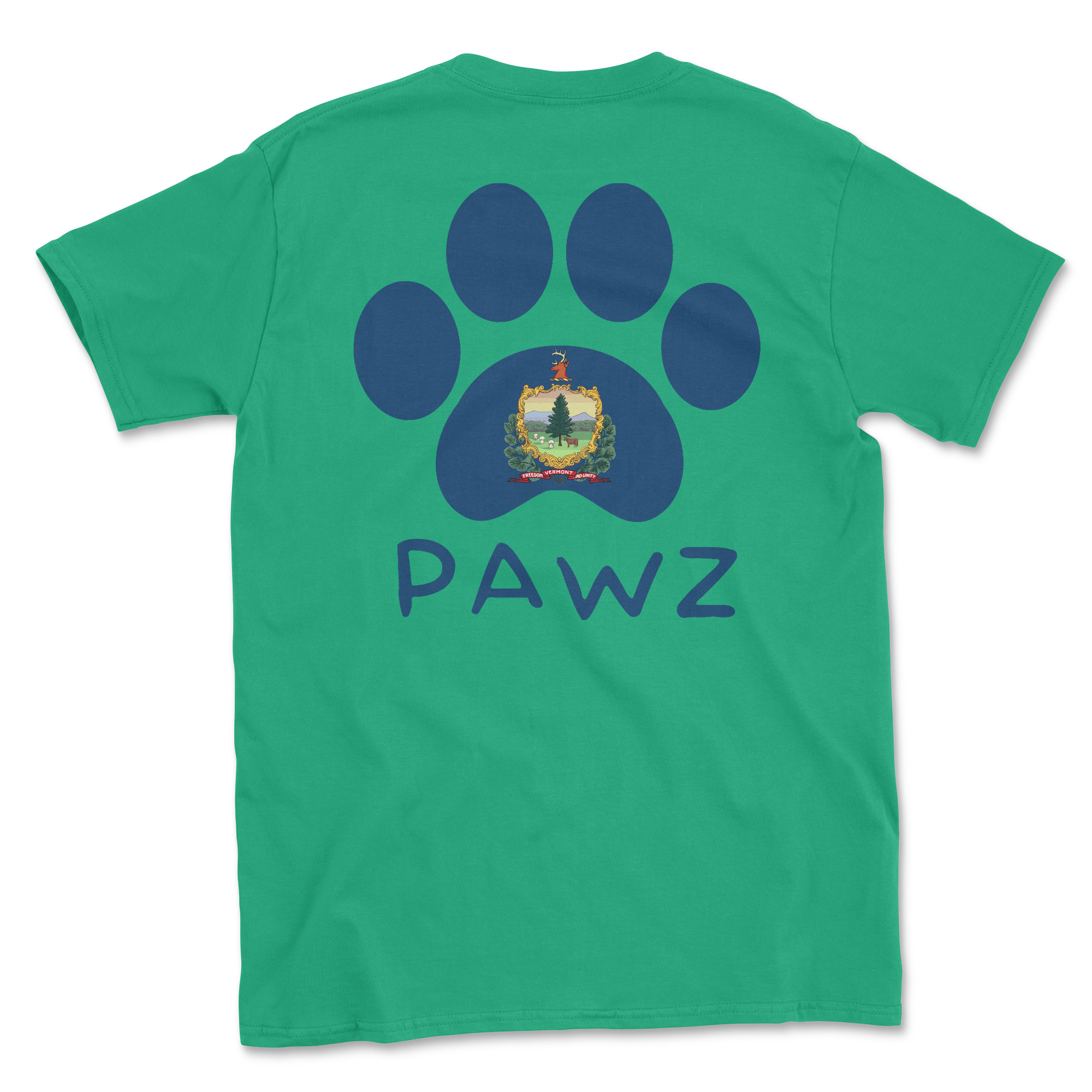 Vermont Flag Paw (Adult Short Sleeve T-Shirt)