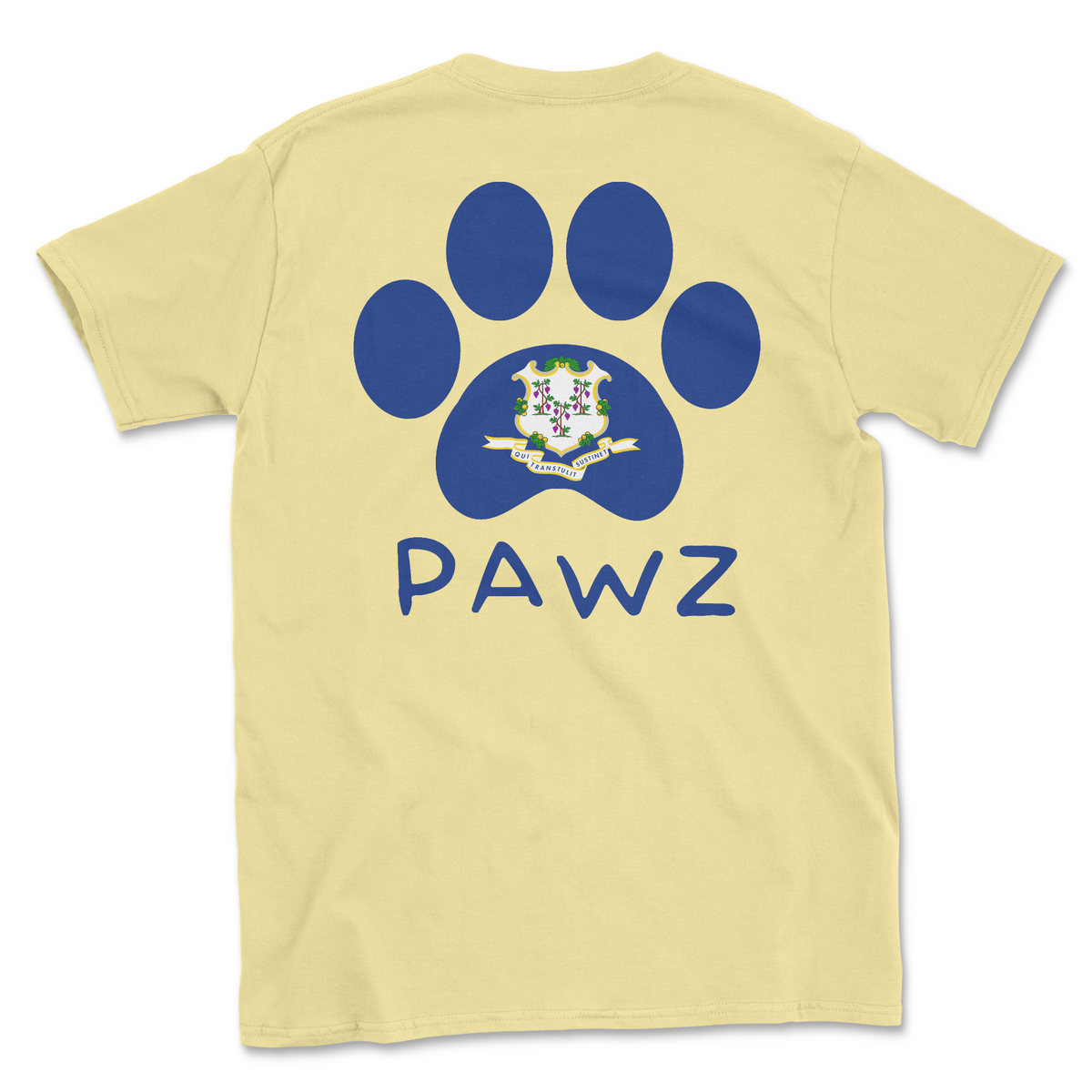 Connecticut Flag Paw (Adult Short Sleeve T-Shirt)
