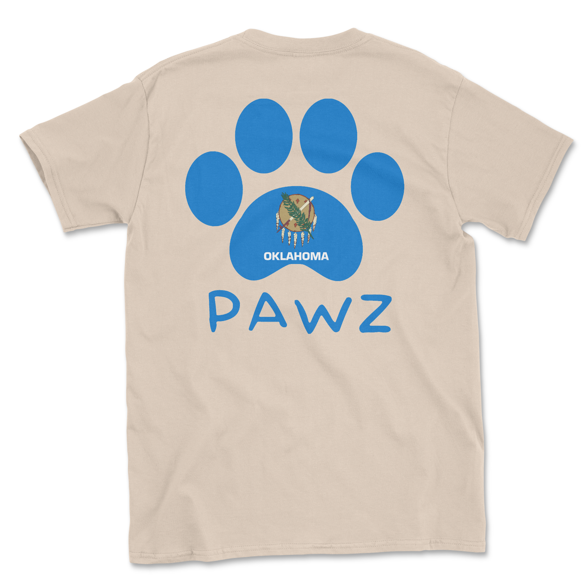 Oklahoma Flag Paw (Adult Short Sleeve T-Shirt)