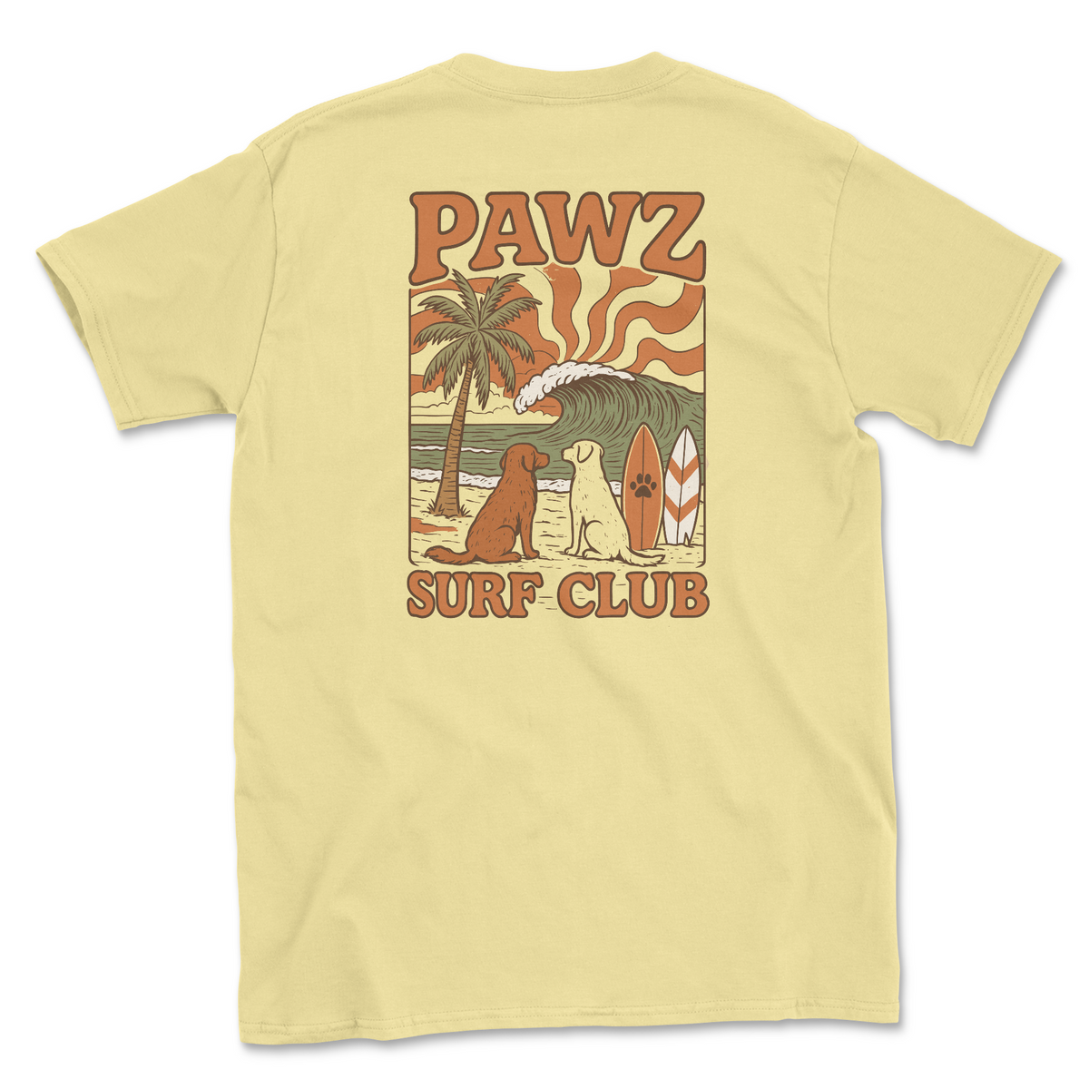 Pawz Surf Club (Adult Short Sleeve T-Shirt)