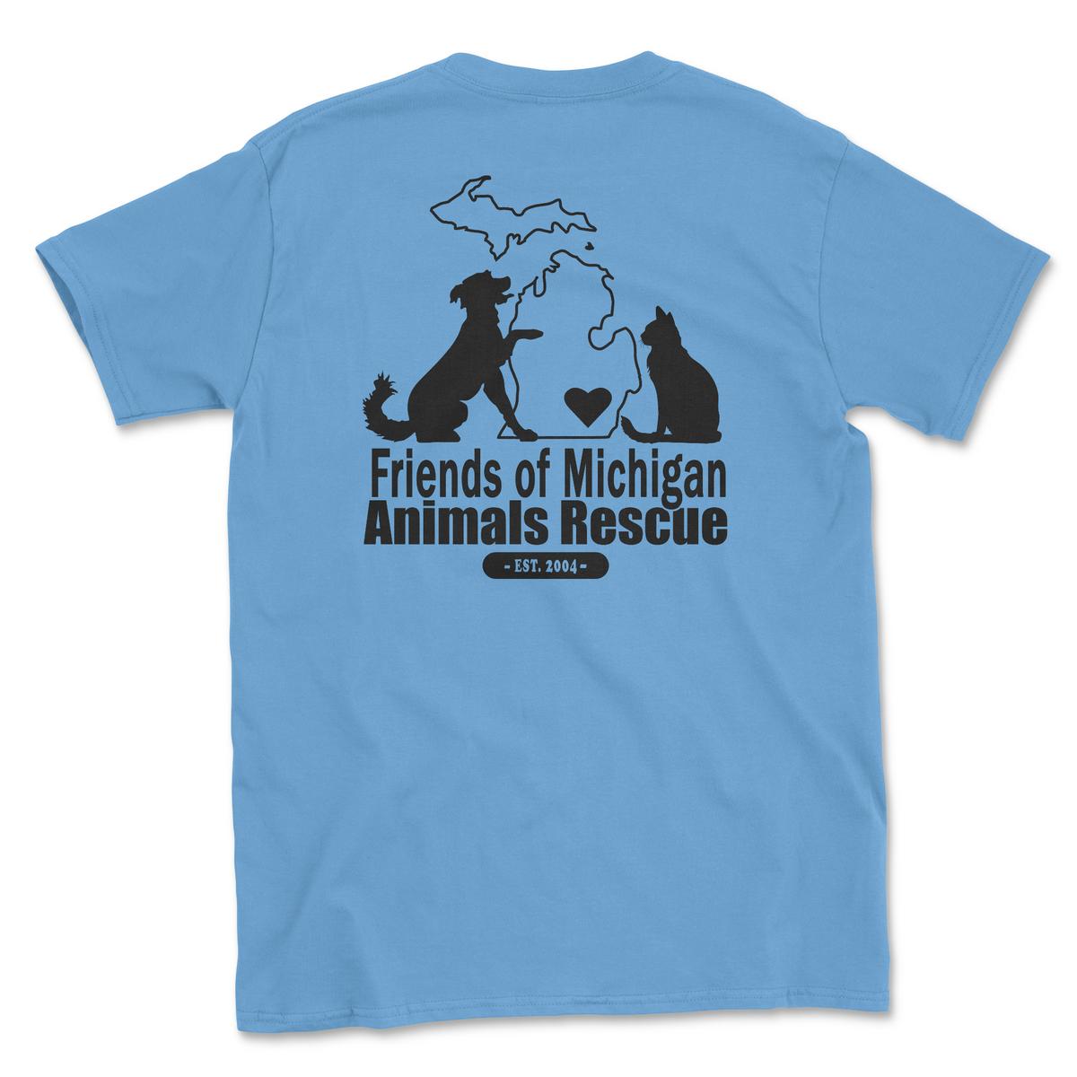 Friends of Michigan Animals Rescue - Carolina Blue (Adult Short Sleeve T-Shirt)