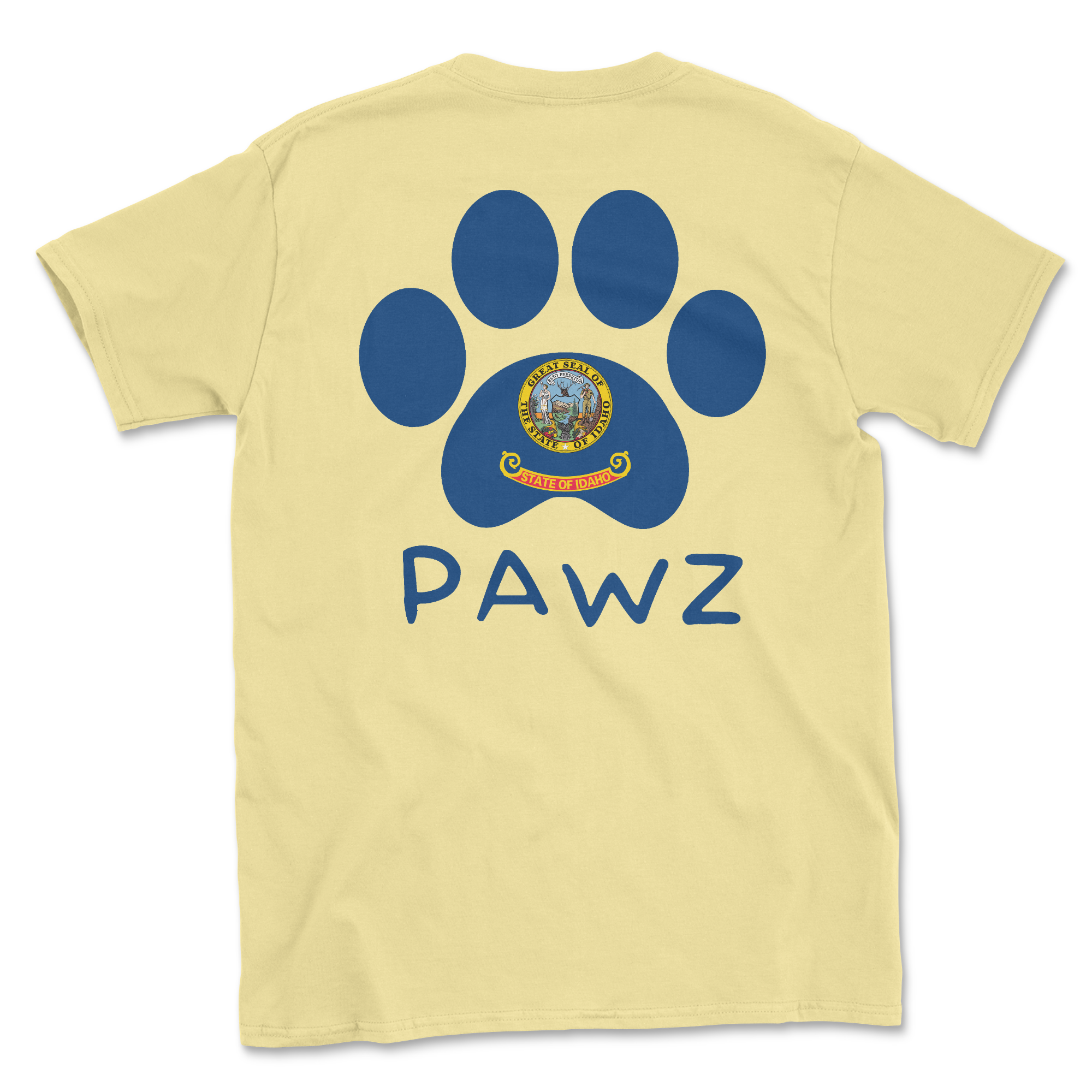 Idaho Flag Paw (Adult Short Sleeve T-Shirt)