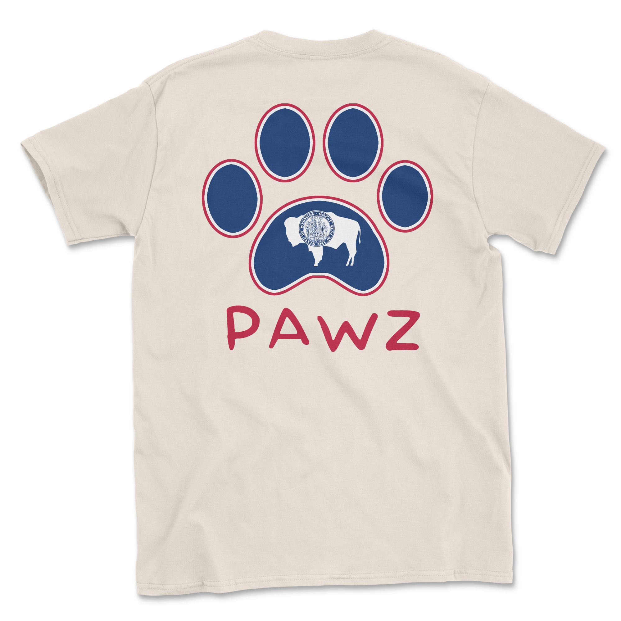 Wyoming Flag Paw (Adult Short Sleeve T-Shirt)