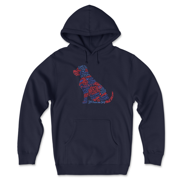 Dog Silhouette - Front Print (Adult Hoodie)