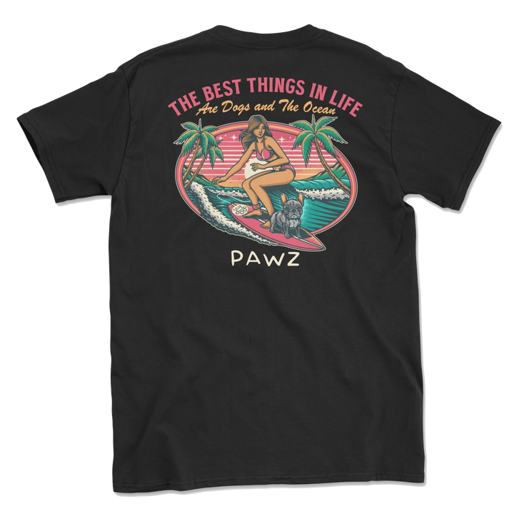 Surf Frenchie (Adult Short Sleeve T-Shirt)