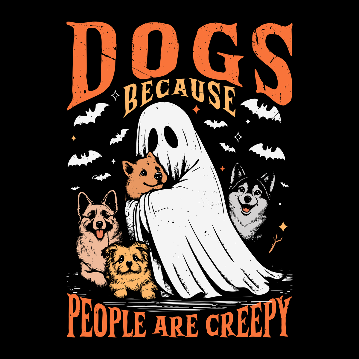Creepy Canines (Front Print) (Adult Short Sleeve T-Shirt)